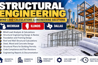 structural engineer wind load calculation engineer stamp michigan illinois md tx