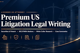draft expert legal writing for US securities and fintech litigation