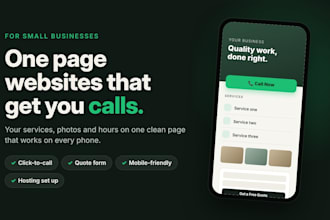build a one page website for your small business