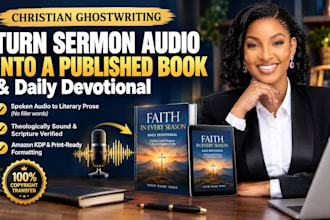 ghostwrite preaching audio into a christian book manuscript and devotional