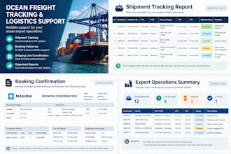 provide ocean freight tracking and logistics support