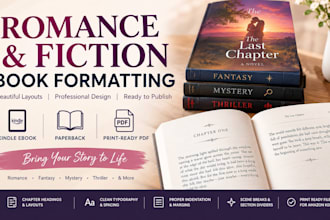 professionally format fiction books for amazon KDP