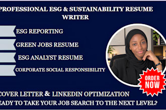 write and edit esg and sustainability resume