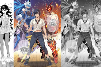 draw manga pages comic pages and panels for manga creators and writers