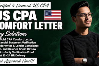 prepare US CPA comfort letter and financial statement verification