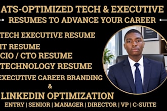 write a tech executive resume, ats cv, ats linkedin