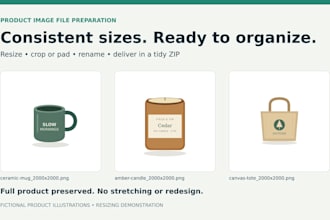 resize and organize your product photos for your online store