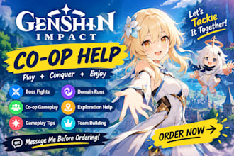 help you with genshin impact co op and boss fights