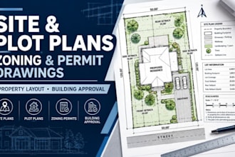 draw property site plans  plot plans for building permits zoning approval