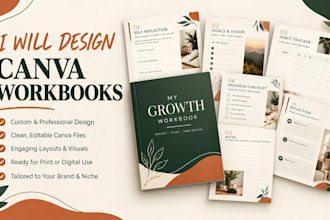 do canva workbook design, coaching ebook and course workbook PDF