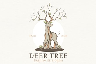 do vintage business logo with unique hand drawn design