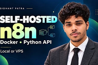 set up self hosted n8n with docker and integrate a python microservice