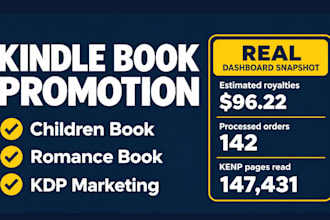 amazon kindle book promotion for children book and romance KDP marketing