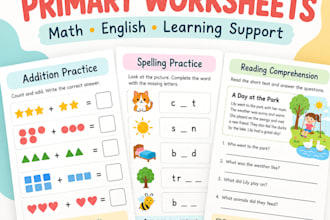 create engaging worksheets and learning materials for primary students