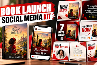 design a professional author media kit for book launch, press kit and podcasts