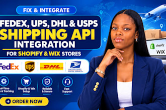 fix fedex, ups, dhl and usps shipping API integration for shopify and wix stores