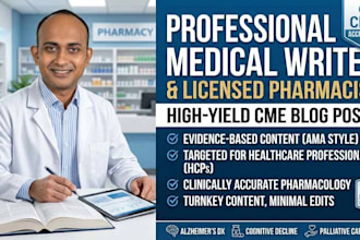 be your professional medical writer and pharmacist