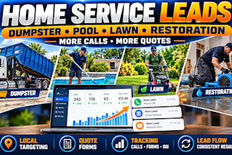 generate dumpster rental leads pool cleaning restoration and lawn care lead