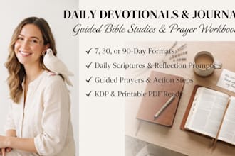 write christian article, devotional, prayer journal, bible study, design ebook
