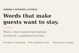 write your airbnb or booking listing description
