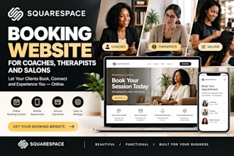 squarespace booking website for coaches, therapists and salons