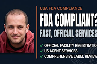 handle usa fda registration, compliance, us agent and label review