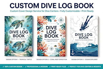 design a custom dive center log book with your logo