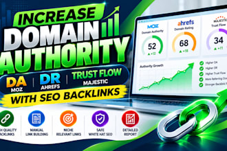 increase domain authority da, ahrefs DR, and trust flow with SEO backlinks