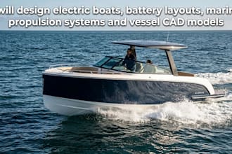 design electric boats, battery layout, marine propulsion systems and vessel cad