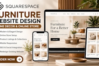 design a squarespace furniture website home decor store and online showroom