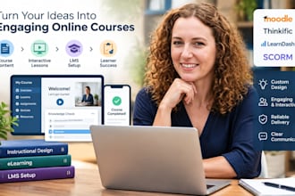create online course content, instructional design, lms and elearning course