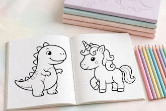 create a complete KDP coloring book with cover and metadata