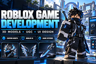 develop ugc roblox, roblox ui, 3d model, roblox game developer, roblox game