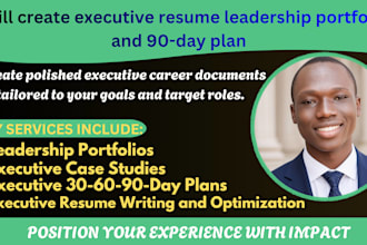 write executive resume, leadership portfolios, 90 days plan