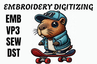 professionally digitize embroidery images and designs in dst pes emb