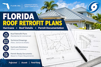 create florida hurricane roof retrofit plans for permit approval