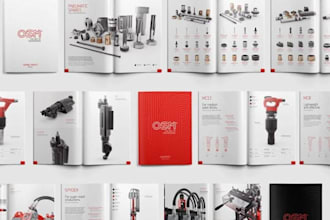 design b2b industrial hardware machinery catalog for spare parts suppliers