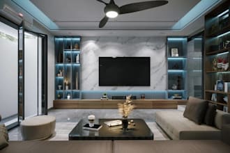 optimize modern apartment interior, tiny house interior layout, exterior render