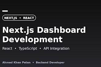 build a nextjs dashboard connected to your API