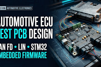 design automotive ecu bench test pcb with can fd, lin, stm32 and firmware