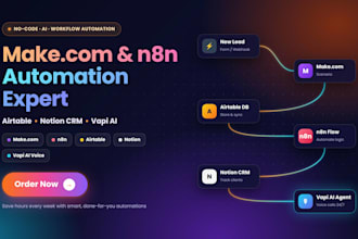 make com automation airtable database notion CRM make com n8n expert vapi ai