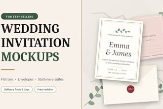 create etsy mockups for wedding invitations and stationery