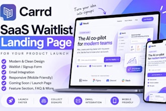 build a carrd saas waitlist landing page for your product launch