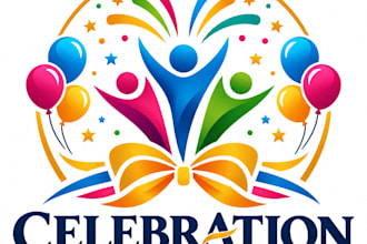 design a creative celebration and party logo for your special occasion