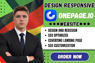 design your onepage io website and one page io landing page as onepage io expert