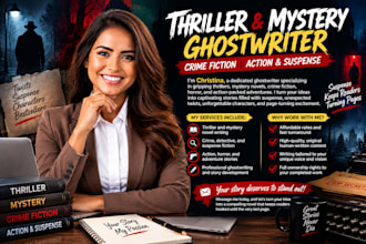 write, rewrite, edit thriller, mystery, action, horror, crime fiction stories