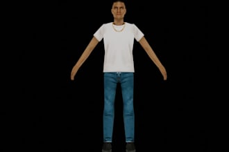 create psx, n64, ps1 style 3d character model 3d animation in ps1 low poly model