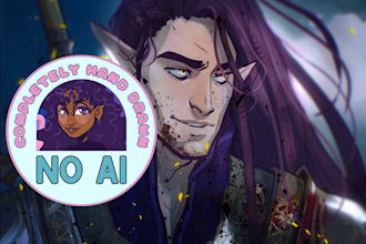 draw an atmospheric character illustration no ai