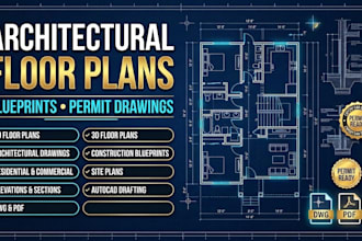 create architectural floor plans, blueprints, mep permit drawings and PDF to cad