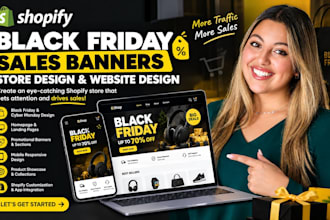 build black friday shopify sales banners and website design store design